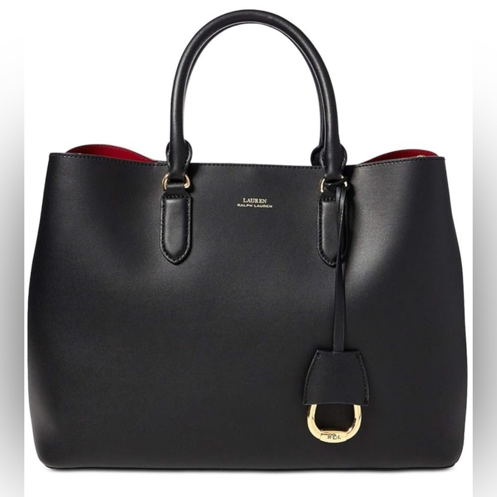 LAUREN RALPH LAUREN NWOT Black Leather Tote Bag